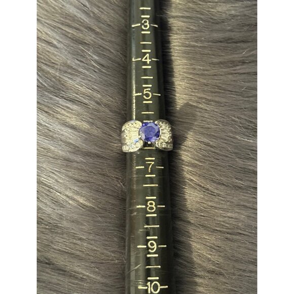 925 Blue/White Cz Ring - Picture 11 of 11